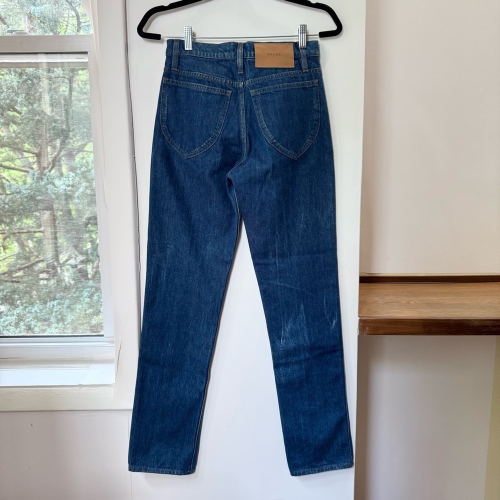 New FRAME Le Italien Straight-Leg Jeans Blue 24 - Picture 8 of 16